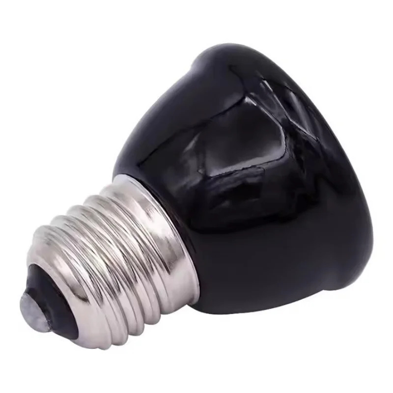 Ceramic Heat Emitter - หลอดไฟเซรามิกอินฟราเรดสีดำ 25/50/75/100W ขั้ว E27 สำหรับให้ความร้อนสัตว์เลื้อยคลาน 220V