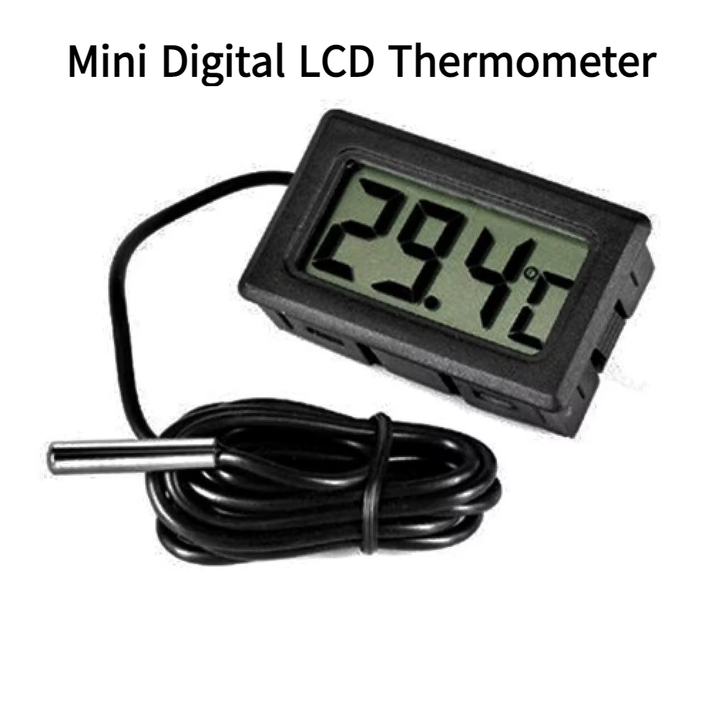 Digital Hygrometer Probe - เครื่องวัดอุณหภูมิและความชื้นดิจิตอลแบบมินิ พร้อมจอ LCD เซ็นเซอร์วัดอุณหภูมิและความชื้นในห้อง สายยาว 1-5