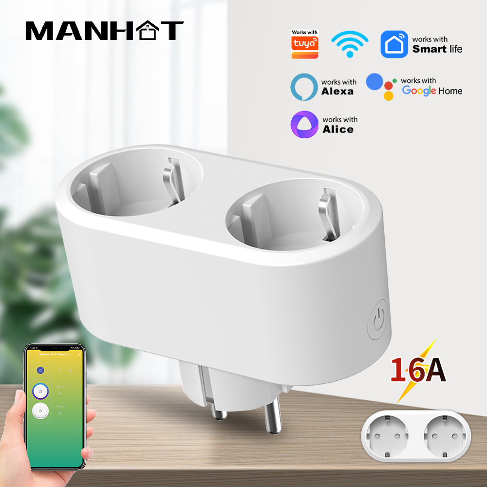 Timer Dual Outlet - ปลั๊กไฟอัจฉริยะ WiFi แบบสองช่องเสียบ 16A มาตรฐาน EU