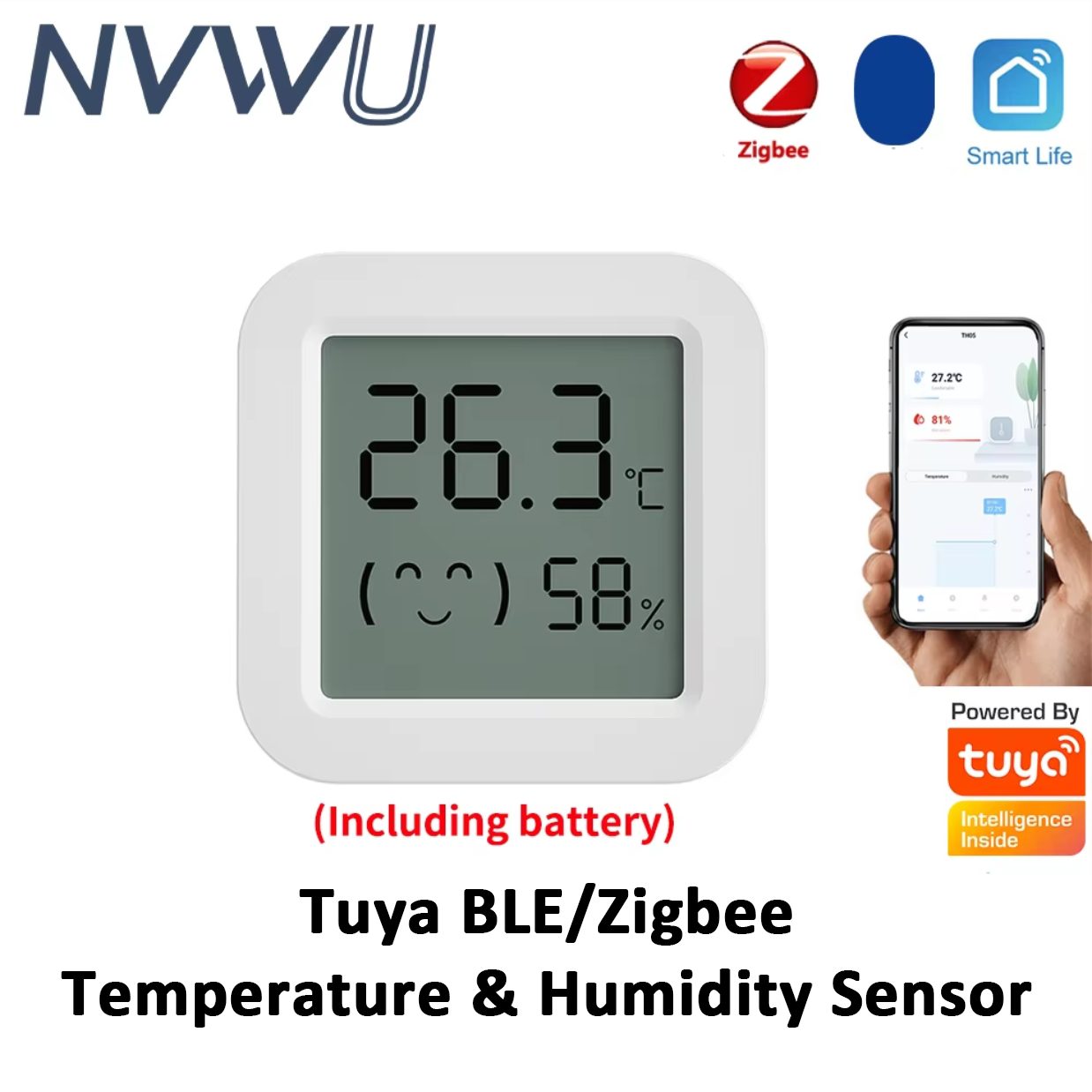 Digital Hygrometer Probe - Tuya Zigbee อุณหภูมิความชื้นเซนเซอร์ตู้เย็นเซนเซอร์ Mini LCD Digital