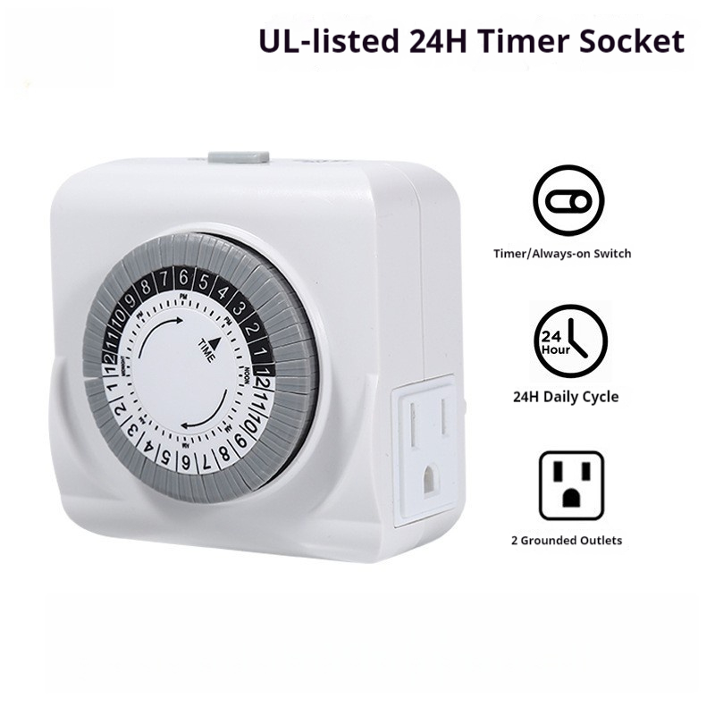 Timer Dual Outlet - การรับรองมาตรฐาน US SPEC/PLUG ปลั๊กไฟแบบสองขา ปลั๊กไฟแบบสองรูและสามรู ตัวตั้งเวลา