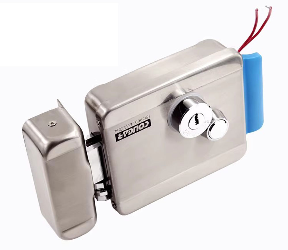 Glass Door Hinge - ล็อคประตูอิเล็กทรอนิกส์ไฟฟ้า DC 12V สแตนเลส E-lock รองรับประตูไม้