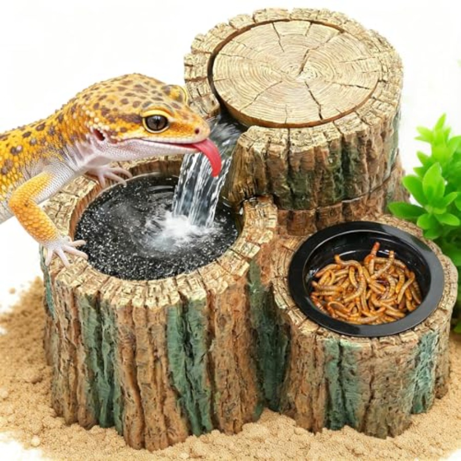 Water Dish Reptile - เครื่องให้น้ำสัตว์เลื้อยคลาน 2 in 1 พร้อมถาดอาหาร 550
