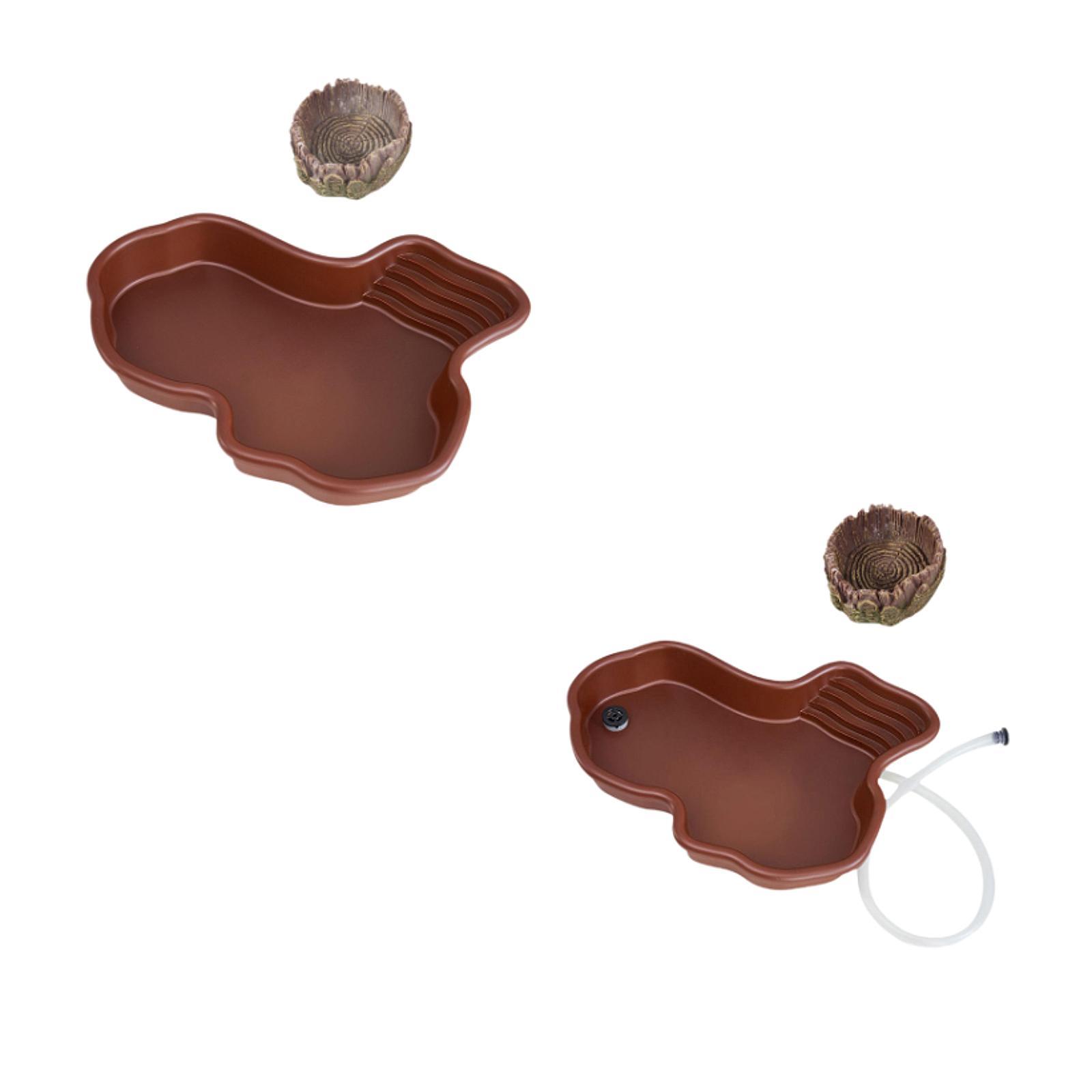 Water Dish Reptile - สัตว์เลื้อยคลานให้อาหารจานสัตว์เลื้อยคลานอาบน้ําสระว่ายน้ํา,เครื่องประดับตู้ปลา,เต่าน้ําจานสัตว์เลื้อยคลานให้อาหารชามน้ําสําหรับอุปกรณ์สําหรับสัตว์เลี้ยง
