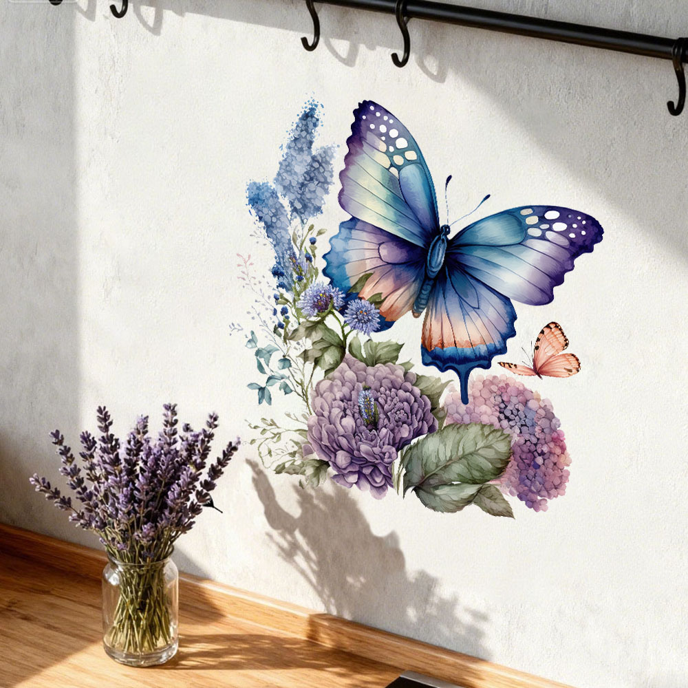 สติ๊กเกอร์ติดผนังลายดอกไม้ผีเส - Pvc Panel Background บทวิจารณ์และราคา
