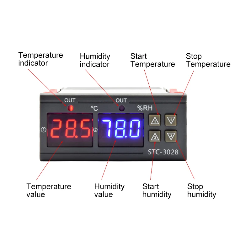 STC-3028 LED ดิจิตอลอุณหภูมิคว - Digital Hygrometer Probe บทวิจารณ์และราคา