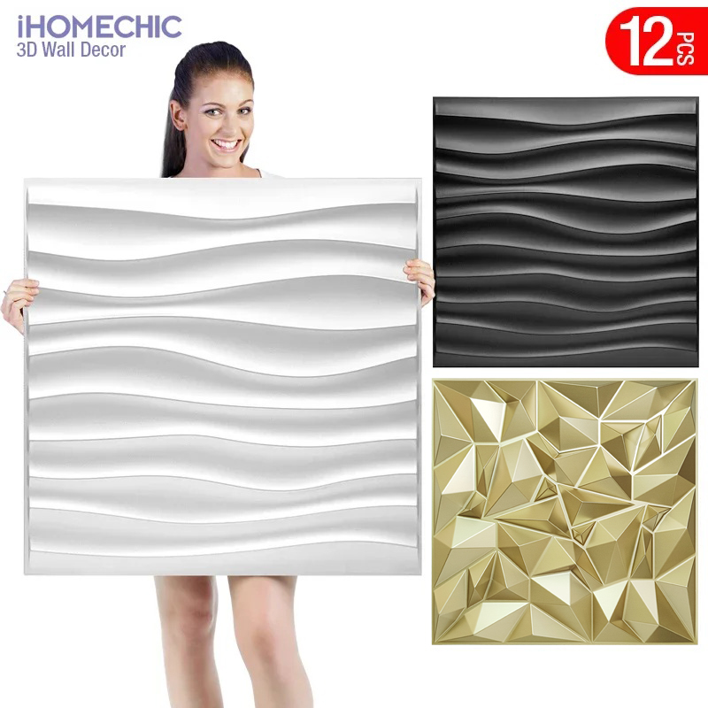 12 ชิ้น 50x50 เซนติเมตรสีทองแช - Pvc Panel Background บทวิจารณ์และราคา